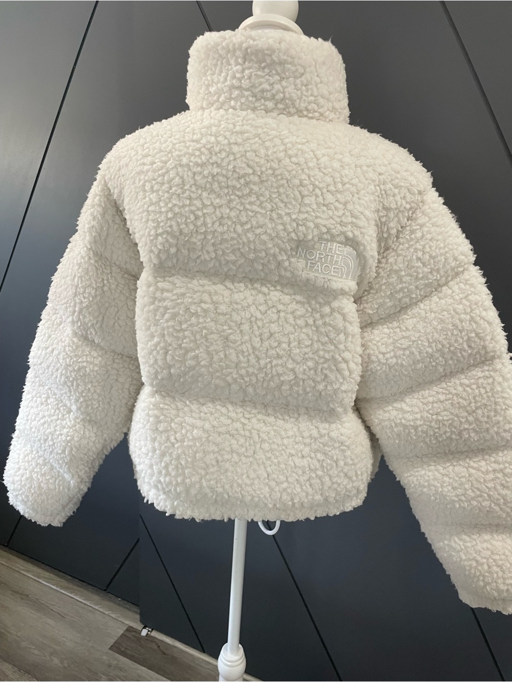 The North Face White Nuptse Sherpa Puffer Jacket - Picture 3 of 9